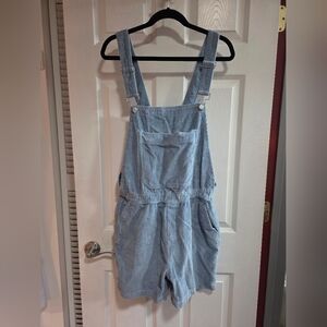 Asos Design Blue Corduroy Short Overalls Streetwear Vacation Size Medium